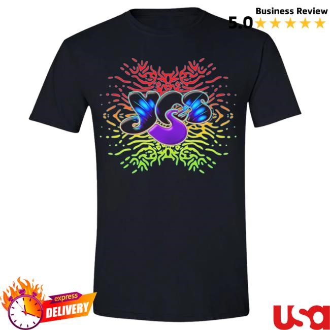 Yes Official Store Rainbow Abstract Logo 2024 Tour Black Attractive Shirt